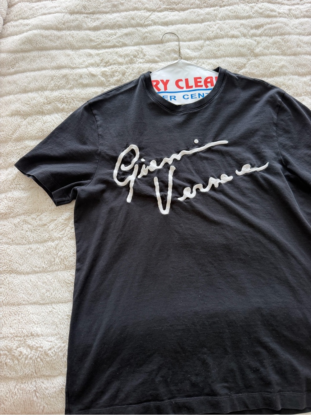 Men's Black Signature Versace Script Tee